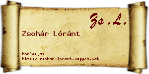 Zsohár Lóránt névjegykártya